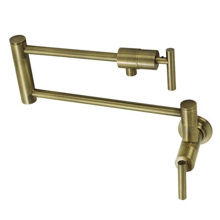 KINGSTON BRASS KS4103CML Wall Mount Pot Filler, Antique Brass KS4103CML